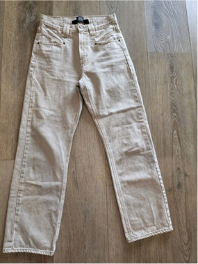 BDG Cowboy Jean High Waisted Straight Leg Sz 28 x 29 Tan Sand Wash Cotton Denim